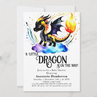 Online Editable Dragon Boy Baby Shower Invitation