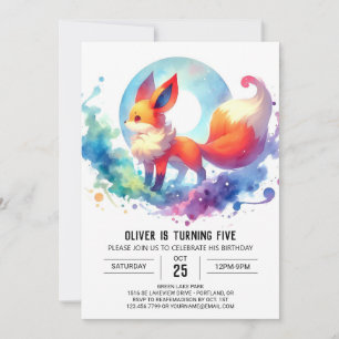 Online Enchanted Fox Birthday Invitation