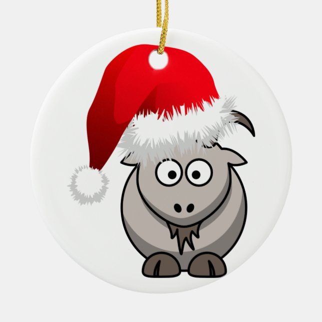 Online Farming Christmas Goat Ceramic Tree Decoration (Front)