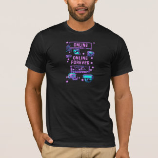 Online Forever Retro Pixel Tech Artwork T-Shirt