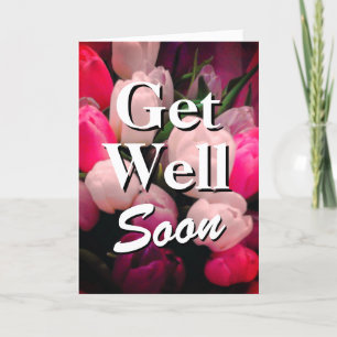 Online Get well soon card with tulip flower photo