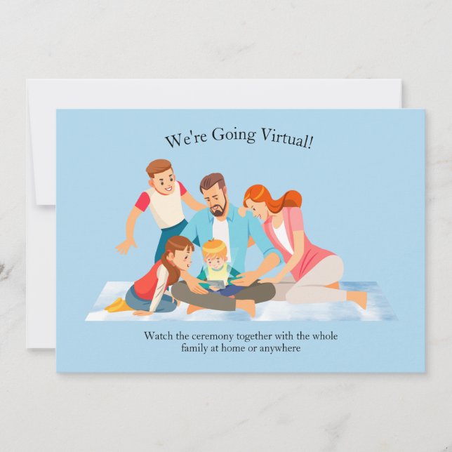 Online Graduation Ceremony Blue Invitation (Front)