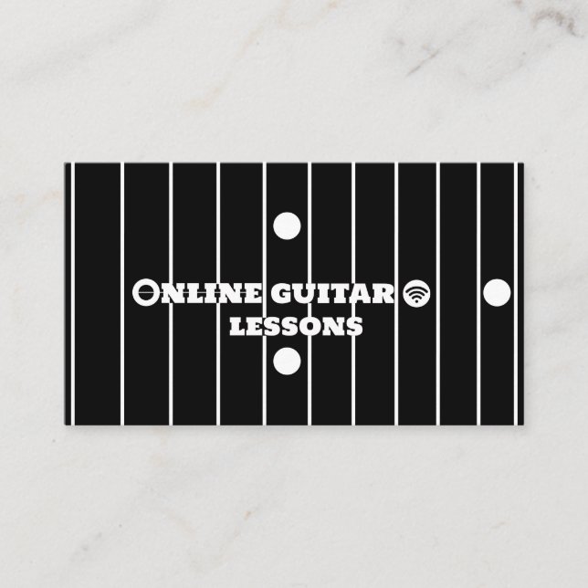 Online Guitar Lessons Internet Music Instructor Business Card (Front)