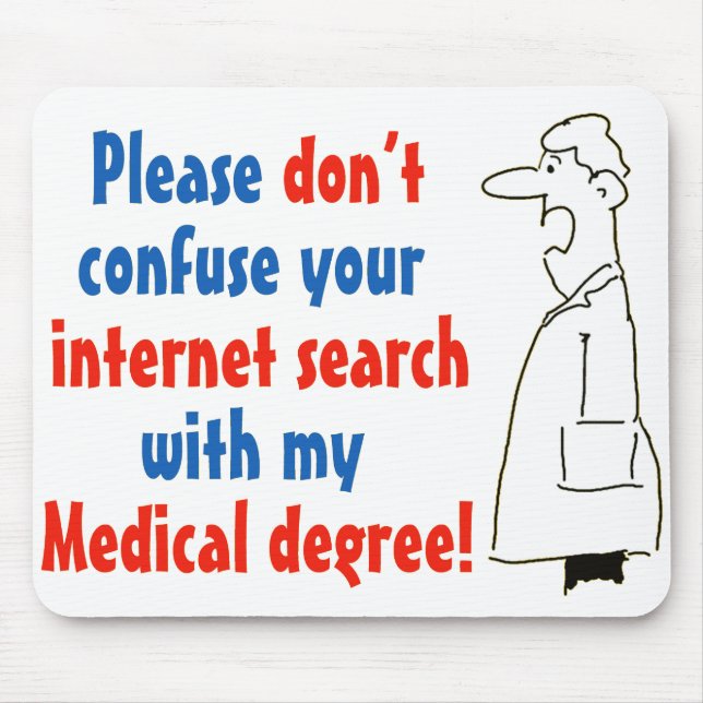 Online Medical Diagnosis and a Qualified Doctor Mouse Mat (Front)