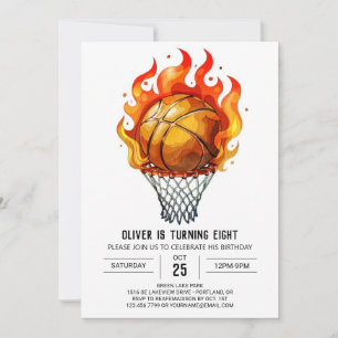 Online Pastel Sport Basketball Birthday Invitation