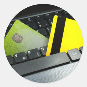 Online payment classic round sticker