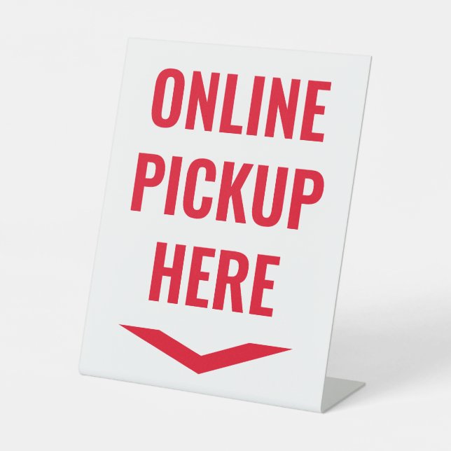 Online Pickup Here White Pedestal Sign (Front)