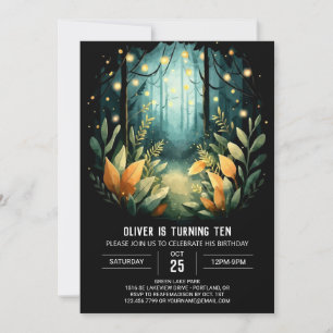 Online Pine Trees Woodland Birthday  Invitation