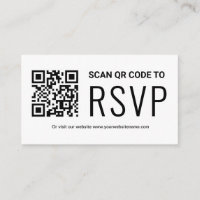 QR Code Wedding Website Card RSVP Online Cards Wedding 