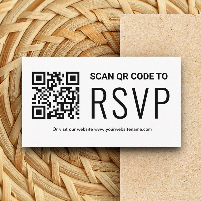 Online QR Code RSVP Wedding Website Enclosure Card (Creator Uploaded)
