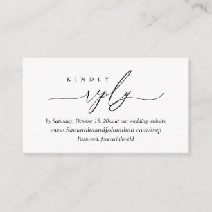 Online RSVP, Modern Simple Black Calligraphy Enclosure Card
