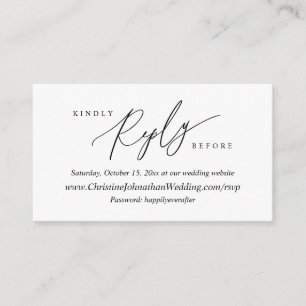 Online RSVP, Modern Simple Black Calligraphy Enclosure Card