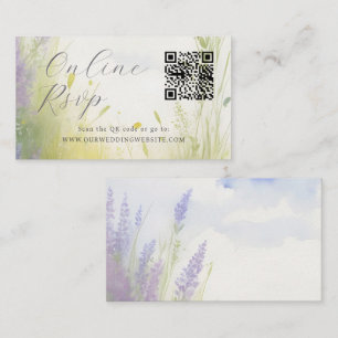 Online RSVP QR Code clouds wedding website Business Card