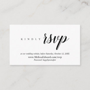 Online RSVP website, Modern Classy Minimalist Enclosure Card