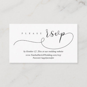 Online RSVP Wedding Reply, Modern Minimalist Encl Enclosure Card
