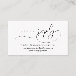 Online RSVP Wedding Reply, Modern Minimalist Enclo Enclosure Card