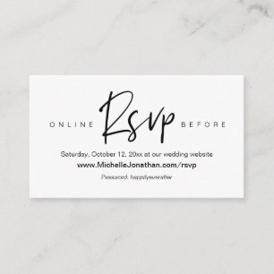Online RSVP, Wedding website, Password, Reminder E Enclosure Card