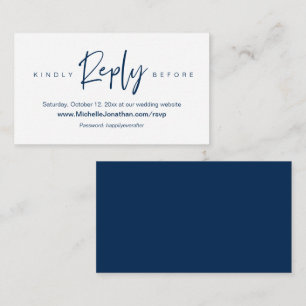 Online RSVP, Wedding website, Password, Reminder Enclosure Card