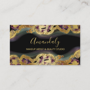 Online Shop Boutique Glitter Gold Purple Black Business Card