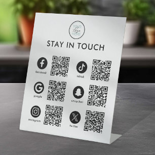 Online Social Media QR Code Pedestal Sign