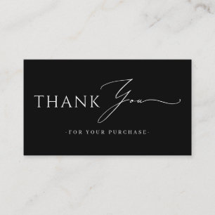Online Store Thank You QR Code website Black Business Card