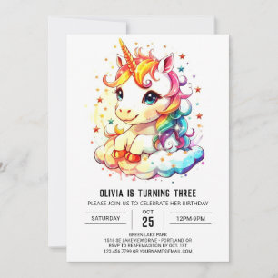 Online Unicorn Birthday Splendour Invitation