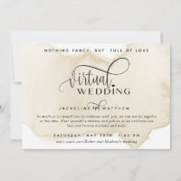Online Virtual Wedding, Sand Tan Watercolor