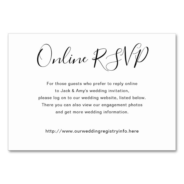 Online Website RSVP Wedding Enclosure Card Neutral (Front)