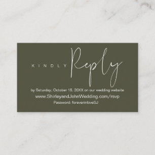 Online Wedding Celebration RSVP, Modern Minimalist Enclosure Card