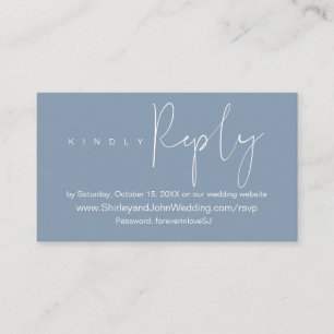Online Wedding Celebration RSVP, Modern Minimalist Enclosure Card