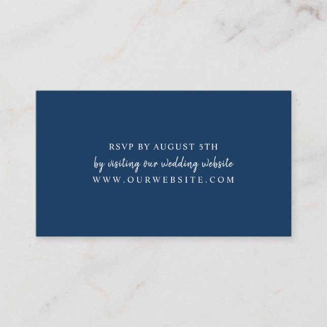 Online wedding RSVP website card | any colour (Front)