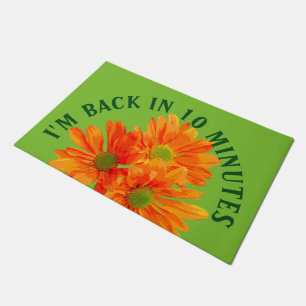Only 3 Gerbera Daisy Blossoms + your backg. & idea Doormat