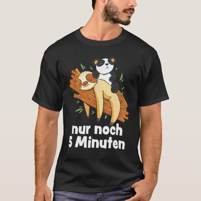 Only 5 Minutes Sloth Panda Sleep Pyjamas Sloth T-Shirt (Front)