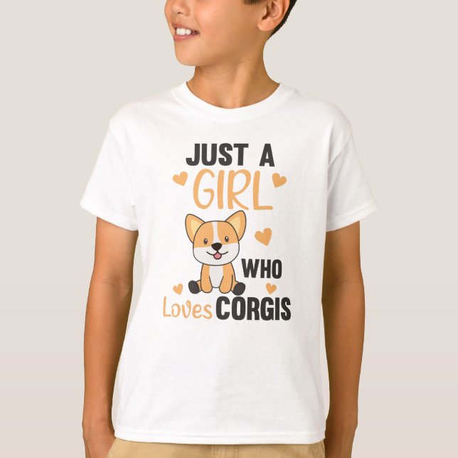 Only A Girl Corgis Loves Kawaii Dog Corgi T-Shirt (Front)
