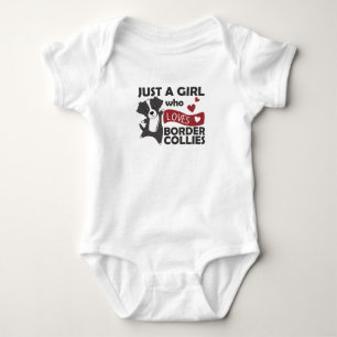 Only A Girl Loves The Border Collies Baby Bodysuit