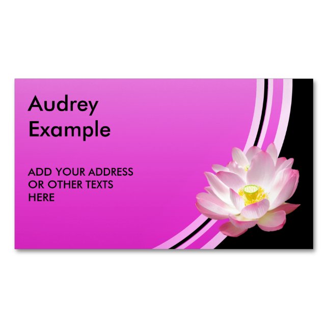 Only a Lotus Blossom + your backgr. & ideas Magnetic Business Card (Front)