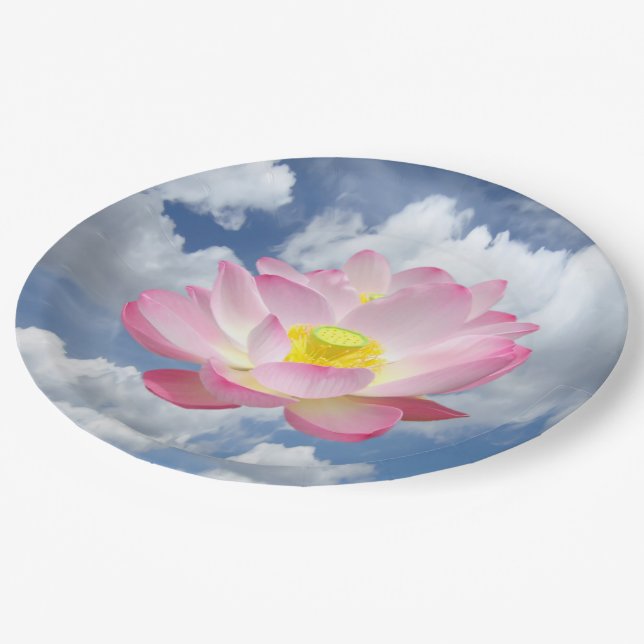 Only a Lotus Blossom + your text & ideas Paper Plate (Angled)