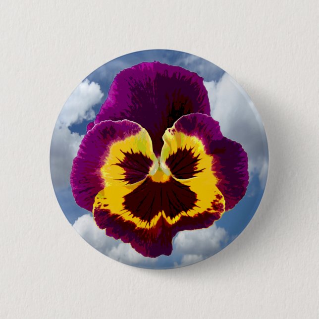 Only a Pansy Blossom + your text & ideas 6 Cm Round Badge (Front)