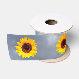 Only a Sunflower Blossom + your text & ideas Satin Ribbon