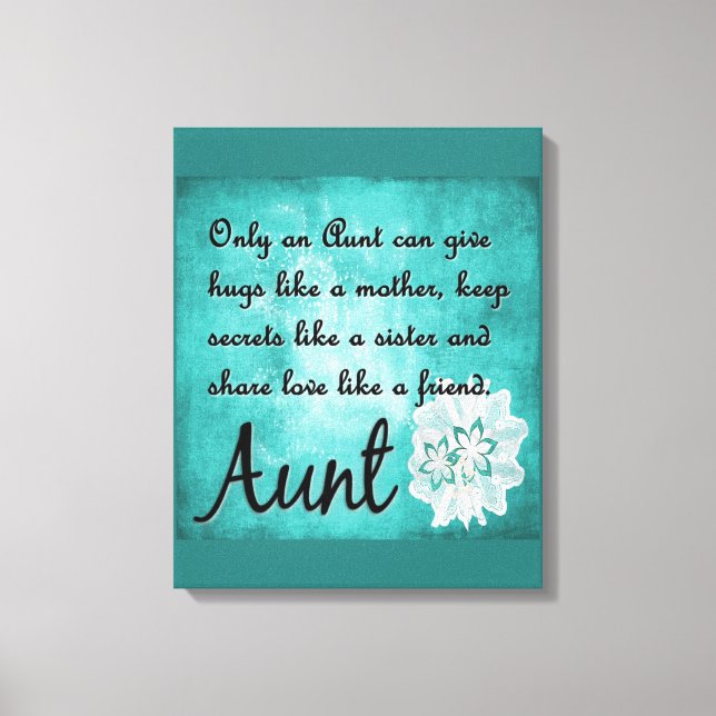 Only an Aunt Canvas Wall Decor (Front)