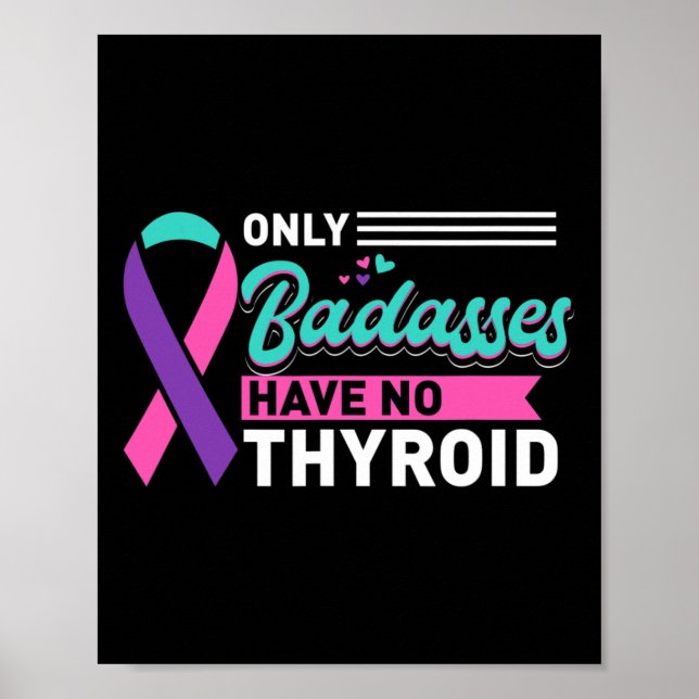 Only Bades Have No Thyroid Cancer Awareness  Poster (Front)