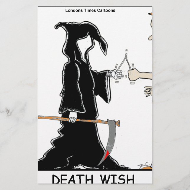 Only Chickens Fear The Reaper Funny Stationery (Front)