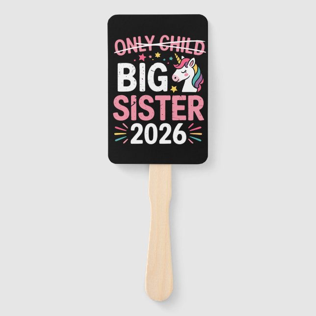 Only Child Crossed Out Big Sister 2026 Pregnancy  Hand Fan (Front)