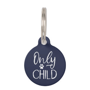 Only Child Navy Blue Custom Pet Tag
