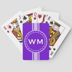 ONLY COLOR / BUTTON BANNER white + monogram Playing Cards