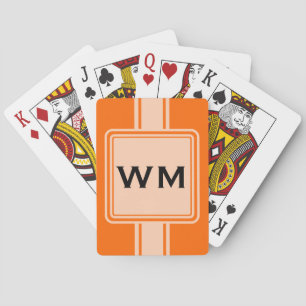 ONLY COLOR / BUTTON BANNER white + monogram Playing Cards