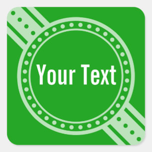 ONLY COLOR / BUTTON BANNER white + your text Square Sticker