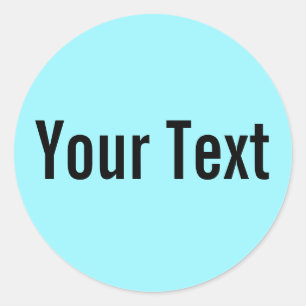 ONLY COLOR   cyan + your text Classic Round Sticker