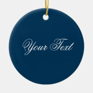 ONLY COLOR / dark blue + your text Ceramic Tree Decoration