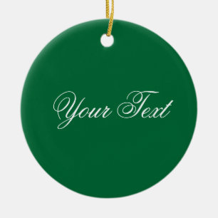 ONLY COLOR / dark green + your text Ceramic Tree Decoration